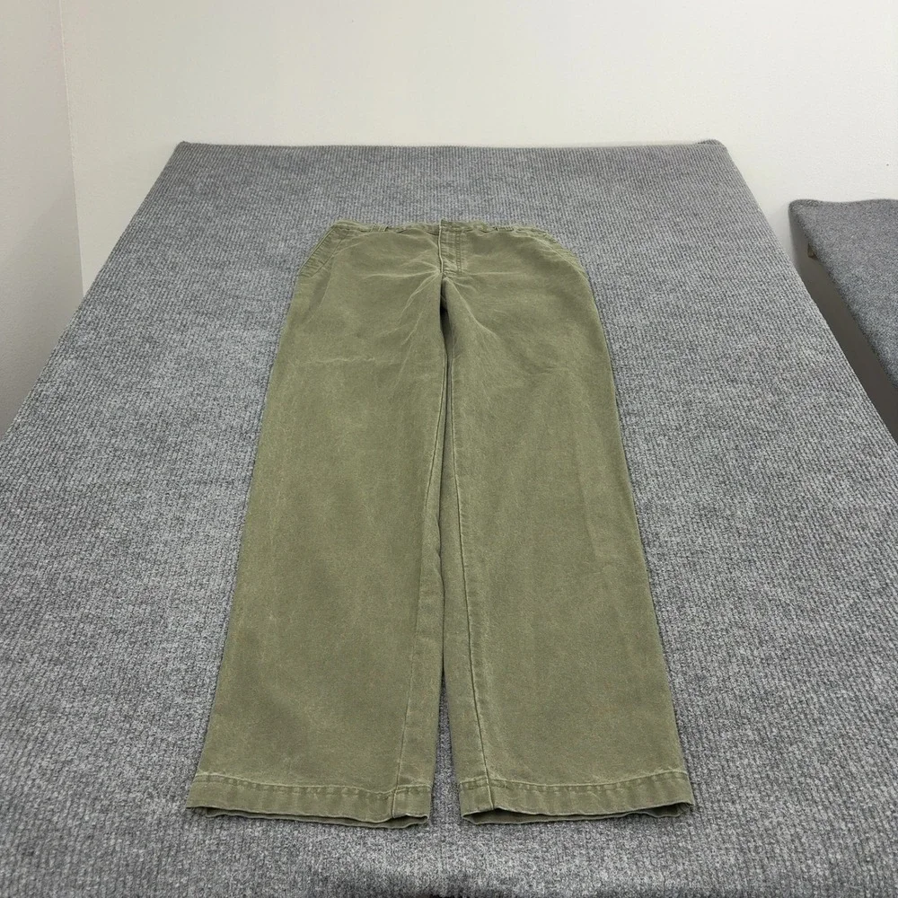 Vintage LL Bean Pants Mens 34 Green Cotton Elastic Back Chino Outdoor Gorpcore